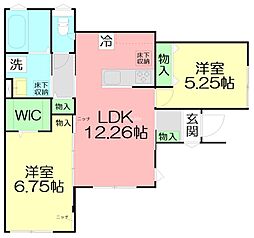 ドマーニ辻堂 2LDKの間取図画像