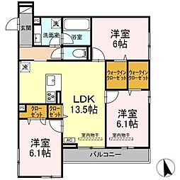 Lacier 3LDKの間取図画像