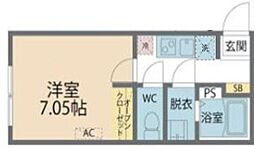 カインドネス辻堂North 1Kの間取図画像