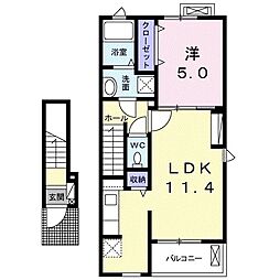 ルピナス鎌倉 1LDKの間取図画像