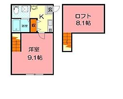 サザンフォレスタ 1Kの間取図画像