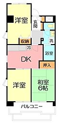めぐみビル 3DKの間取図画像