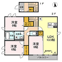 メゾンヴォー 3LDKの間取図画像