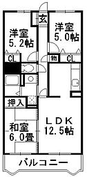 グレージュ長後 3LDKの間取図画像
