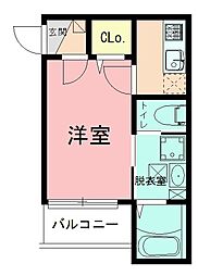 茅ヶ崎市元町アパート 1Kの間取図画像