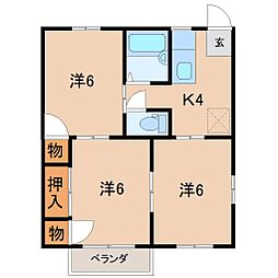 YMハイツ 3Kの間取図画像