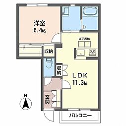 ベルハウスA 1LDKの間取図画像