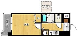 ライオンズマンション小倉駅南第2 1Kの間取図画像