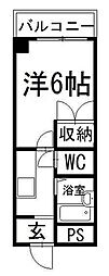 メゾンマキシム 1Kの間取図画像