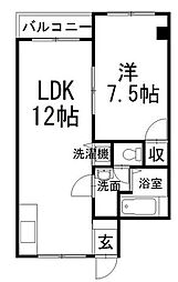 シェリール井堀通り 1LDKの間取図画像