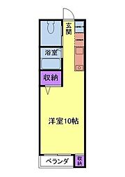 ルネッサンストーエイ美萩野 ワンルームの間取図画像