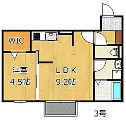 ヴェルジェ深田5 1LDKの間取図画像