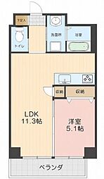 MDIフォレストガーデン三ケ森 1LDKの間取図画像