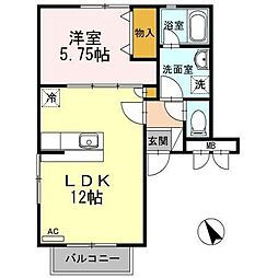 アールエムハイツ1 1LDKの間取図画像