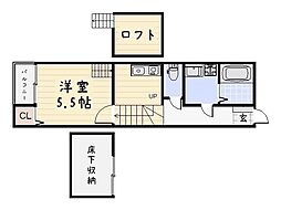 ケイ・エスパシオ曽根 1Kの間取図画像