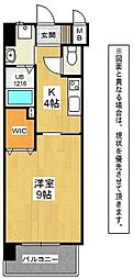 メディプラカーサ 1Kの間取図画像