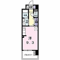グランドール到津フォレスト ワンルームの間取図画像