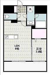 グランフォーレ小倉シティタワー 1LDKの間取図画像