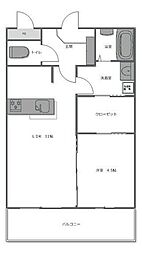 サンシャインタワー三萩野 1LDKの間取図画像