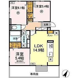 TORISIA相生町 3LDKの間取図画像