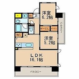 ベレッツァ門司 2LDKの間取図画像