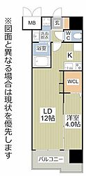 アクシオ三萩野2 1LDKの間取図画像