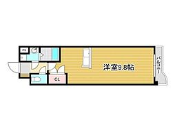 JR日豊本線 南小倉駅 徒歩27分の賃貸マンション 4階ワンルームの間取り