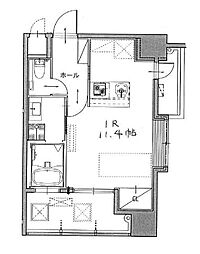 アヴィタシヨン浅生通り ワンルームの間取図画像