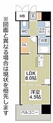アクシオ三萩野2 1LDKの間取図画像