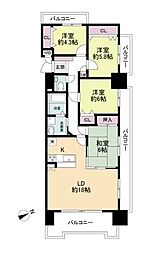 シャトレ大手町N 4LDKの間取図画像