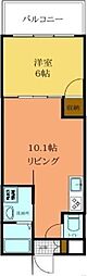 エルザ香春口45 1LDKの間取図画像