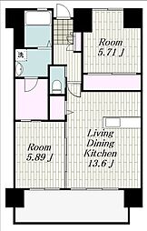レジェンド高見 2LDKの間取図画像