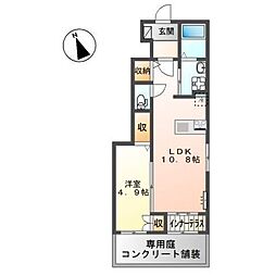 サウスボナール・東山 1LDKの間取図画像