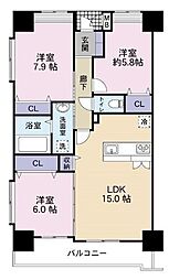 フォーストリングス竪町 3LDKの間取図画像
