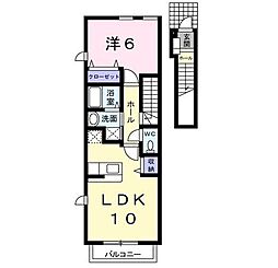 サンフラワーアベニューC 1LDKの間取図画像