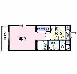 嵐山パレス 1Kの間取図画像