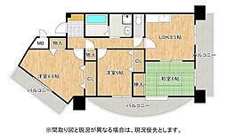 ガーデンパレスやひろ1 3LDKの間取図画像