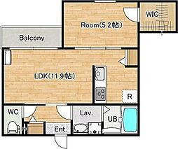 シエーナ楠葉ジェミオス 1LDKの間取図画像