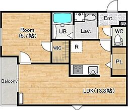 シエーナ楠葉ジェミオス 1LDKの間取図画像