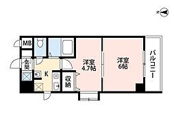 M'プラザ津田駅前10番館 2Kの間取図画像