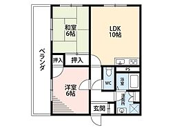 ホープマンションパート2 2DKの間取図画像