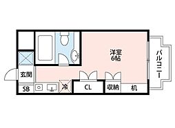 ルミエール長尾 1Kの間取図画像