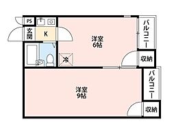 リードマンション 2Kの間取図画像