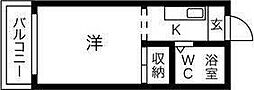 プレアール大峰元町 1Kの間取図画像