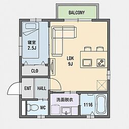 Kastalia長栄寺 1LDKの間取図画像