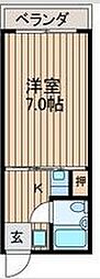 ハイツ大村 1Kの間取図画像