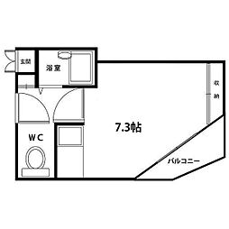 ラピュタ牧野阪 ワンルームの間取図画像