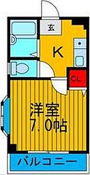 メゾンフラッグ 1Kの間取図画像