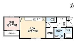 クレドールK 1LDKの間取図画像