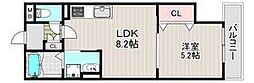クリエオーレ藤阪元町 1LDKの間取図画像